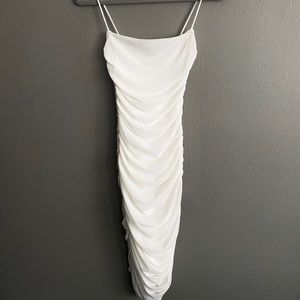 Oh Polly White Knee Length White Dress